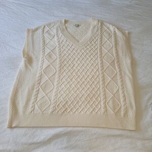 Madewell Cream V-Neck Sweater